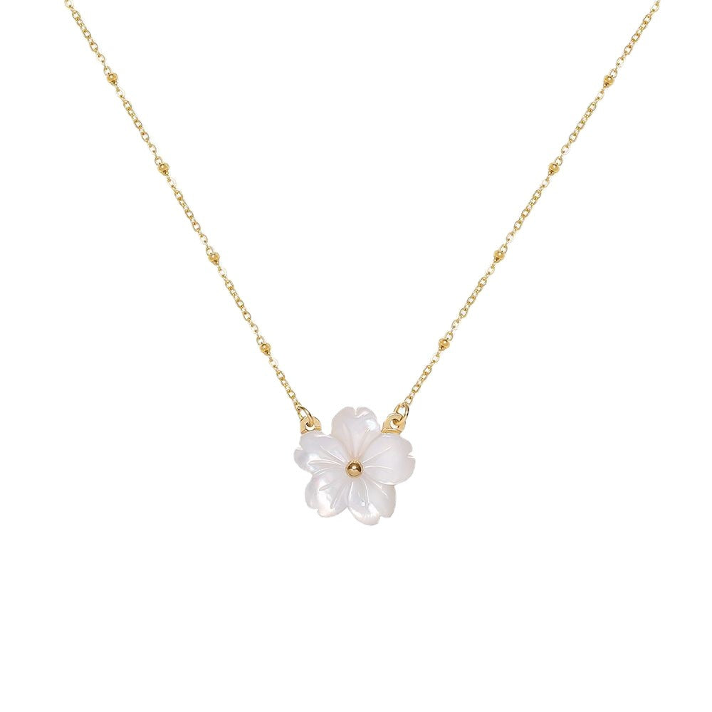 Elegant Floral 18K Gold Plated Stainless Steel Pendant Necklace