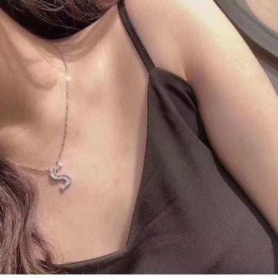 Personalized Initial Pendant Adjustable Necklace for Women - 26 English Letters A-Z