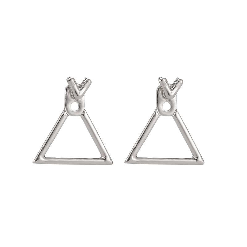 Minimalist Geometric Hollow Rhinestone Square Stud Earrings