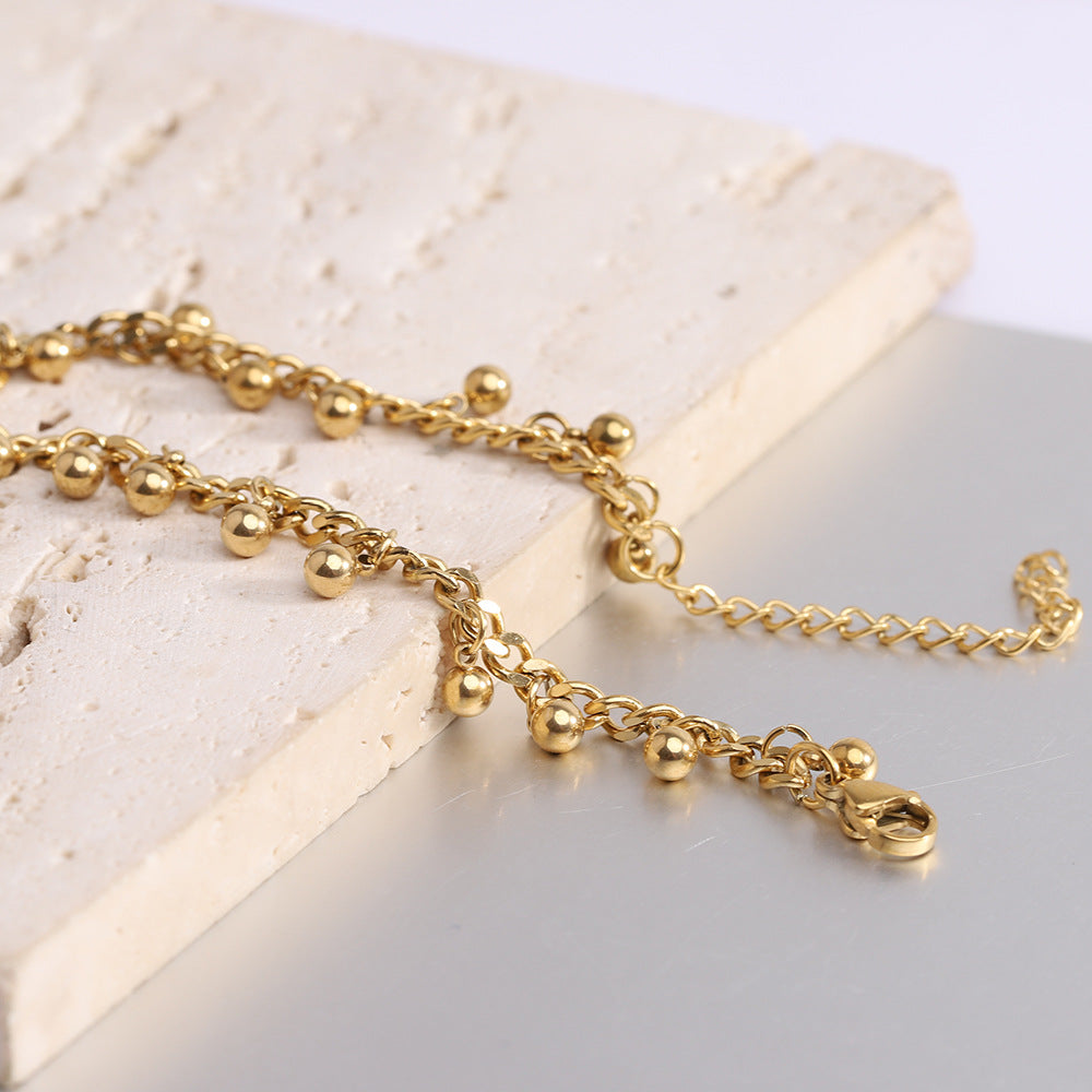 Modern Geometric Titanium Steel Chain Tassel Bracelet