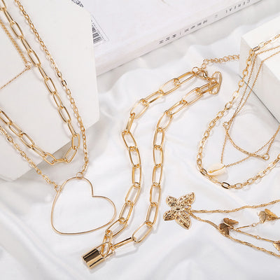 Multi-Layer Butterfly Pearl Retro Fashion Necklace