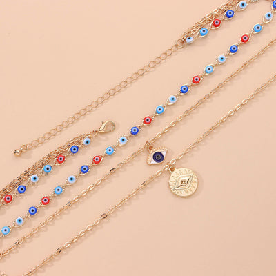 Multi-Layer Evil Eye Pendant Necklace for Women
