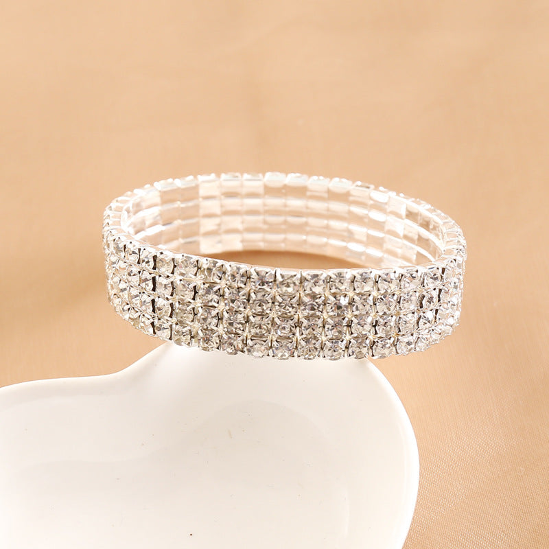 Multi-Layer Full Diamond Bridal Bracelet - Unique Creative Design