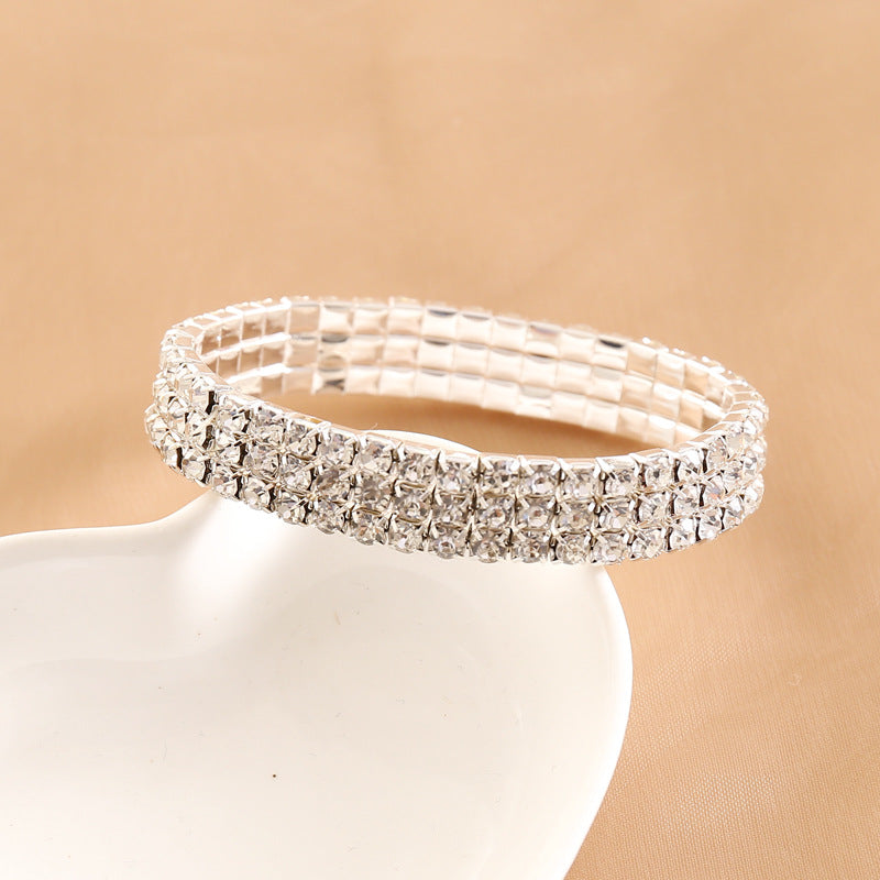 Multi-Layer Full Diamond Bridal Bracelet - Unique Creative Design