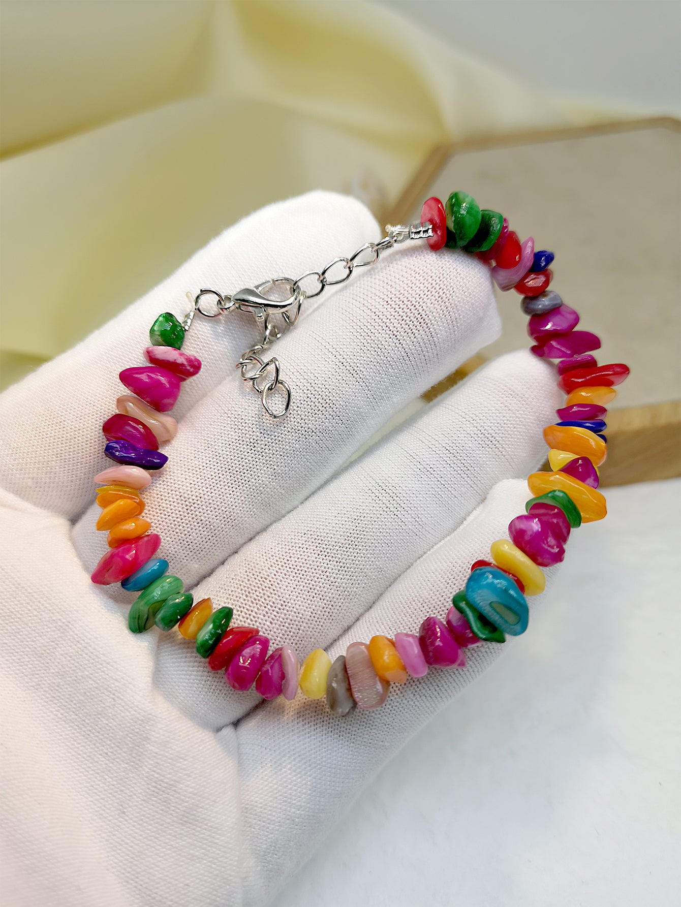 Natural Crystal Amethyst Agate Tourmaline Bracelet with Irregular Stone Beads