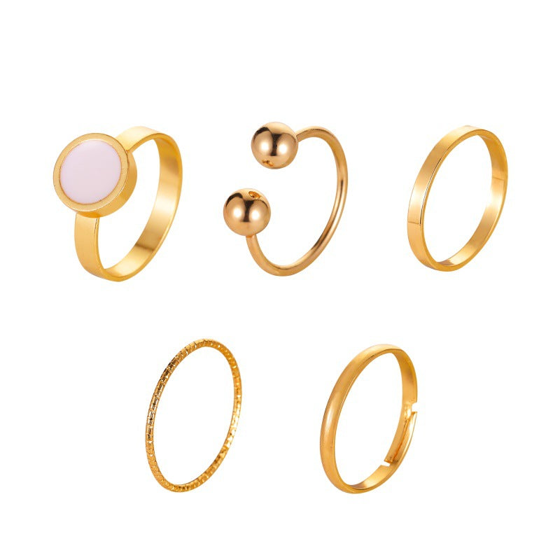 New Bohemian Star Moon Retro Alloy Ring Set for Women