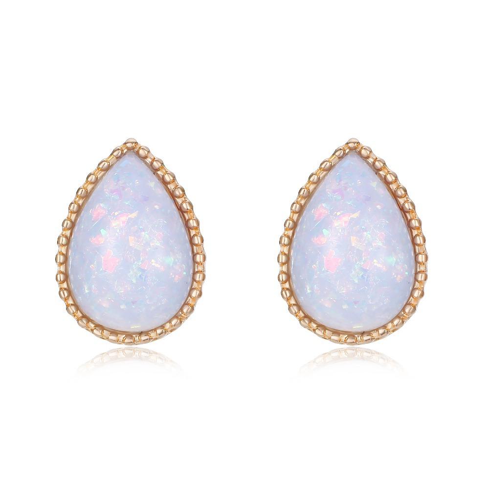 Gold Geometric Teardrop Resin Earrings
