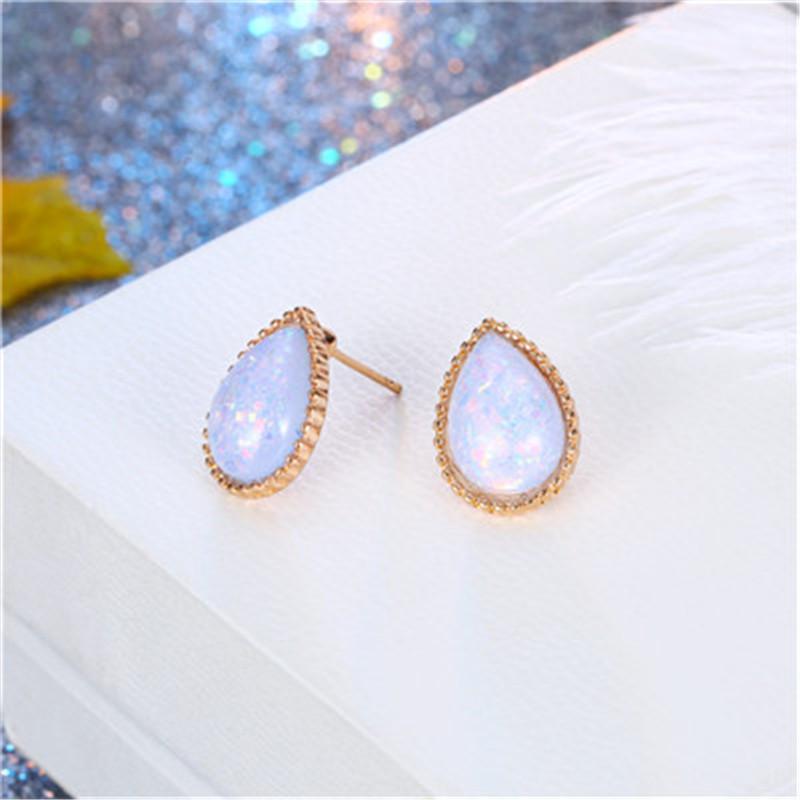 Gold Geometric Teardrop Resin Earrings