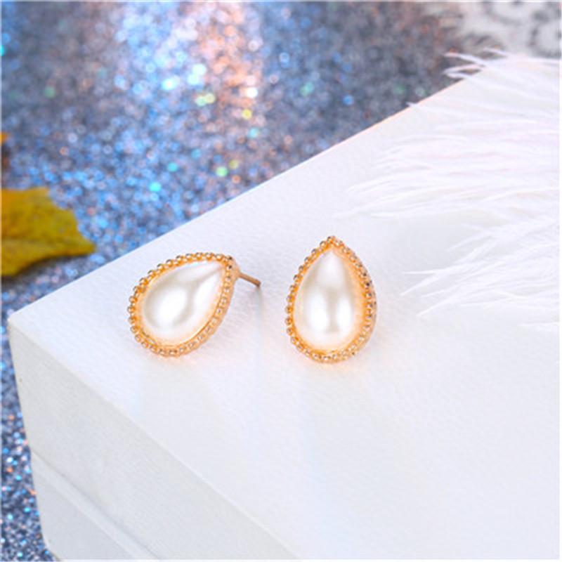 Gold Geometric Teardrop Resin Earrings
