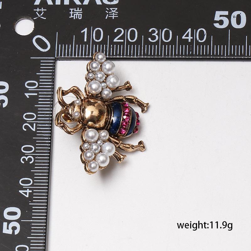New Bee Vintage Pearl Insect Stud Earrings