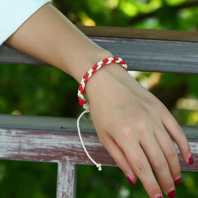 New Color Adjustable Rainbow Woven Bracelet for Couples