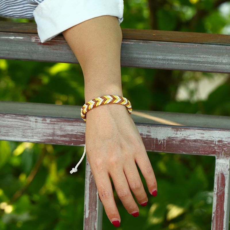 New Color Hemp Rope Hand-woven Bracelet with Titanium Steel Charm