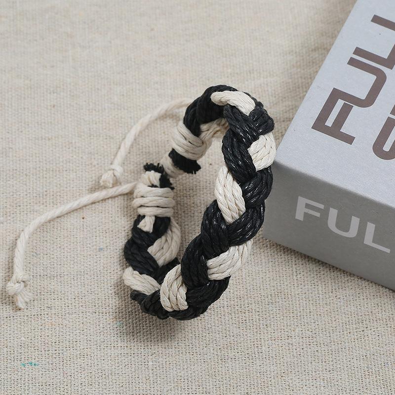 Colorful Hemp Rope Couple Bracelet Ethnic Hand-woven Jewelry