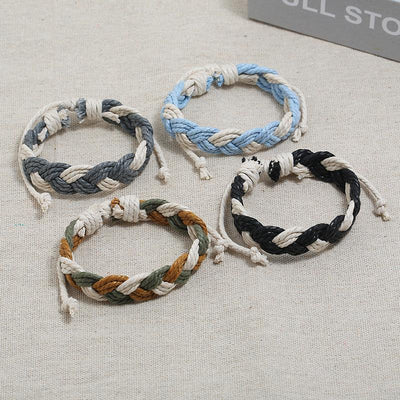 Colorful Hemp Rope Couple Bracelet Ethnic Hand-woven Jewelry