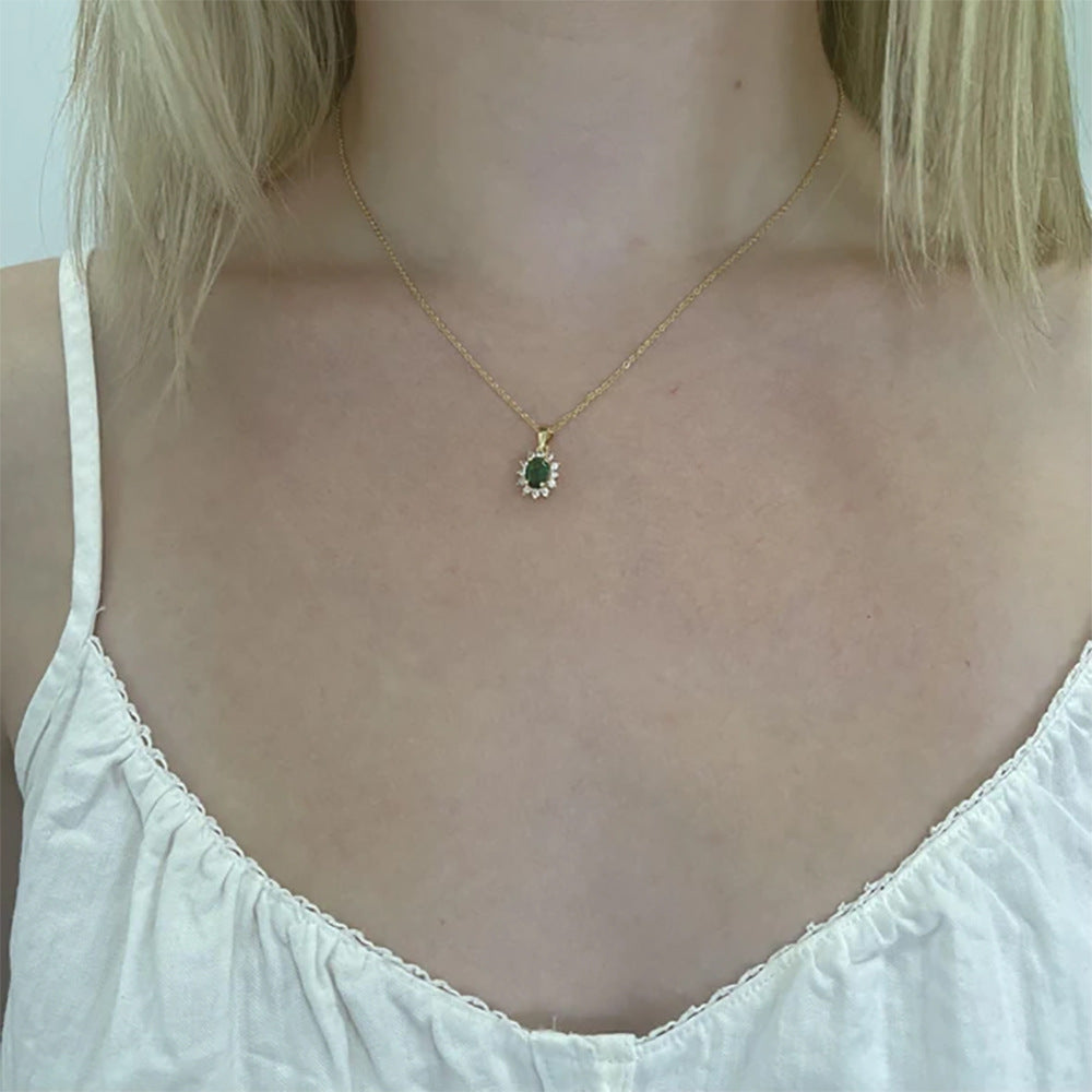Creative Retro Geometric Sun Pendant Necklace - Pink Alloy with Diamond Accents