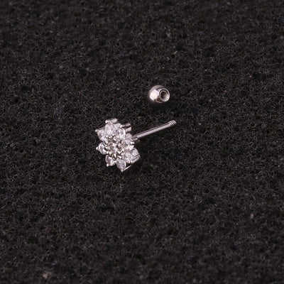 Creative Zircon Flower Stainless Steel Ear Studs