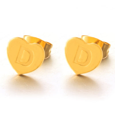 Gold Alphabet Initial Earrings