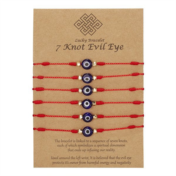 Evil Eye Bracelet Set - Blue Eye Braided Adjustable String Bracelets