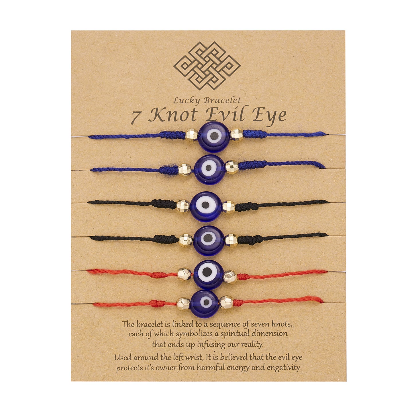Evil Eye Bracelet Set - Blue Eye Braided Adjustable String Bracelets