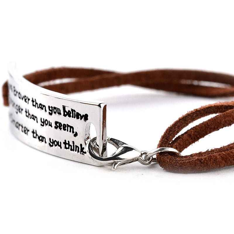 New Fashion Inspirational English Letters Cute Woven Bracelet