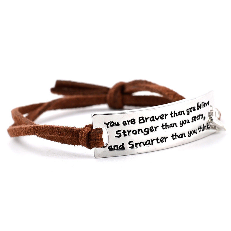 New Fashion Inspirational English Letters Cute Woven Bracelet