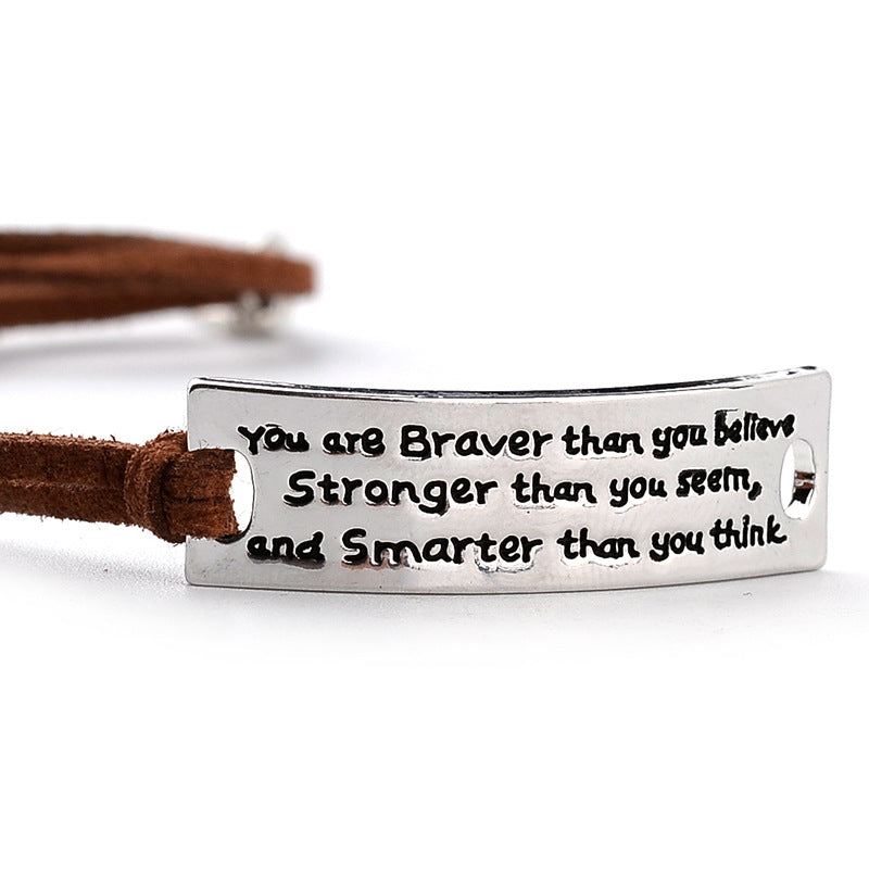 New Fashion Inspirational English Letters Cute Woven Bracelet