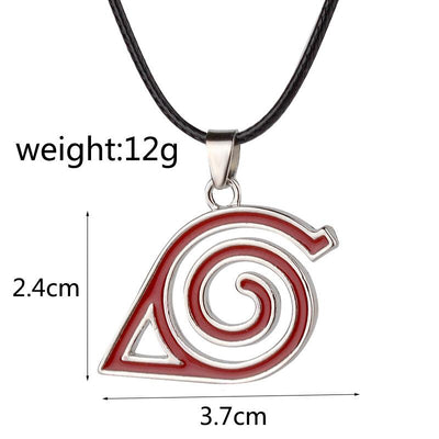 Naruto Alloy Logo Pendant Necklace and Keychain Set