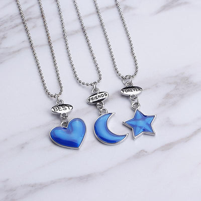 New Fashion Forever Friends Heart Moon Pendant Necklace