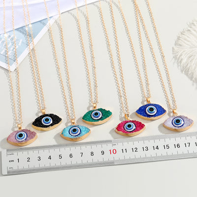 New Fashion Turkish Evil Eye Hand Pendant Necklace with Resin Stone