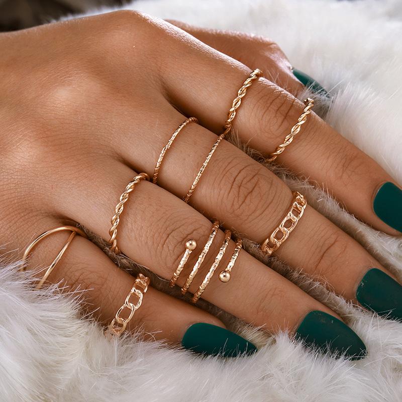 New Fashion Creative Retro Cross Pattern Knuckle Ring Set - 8 Pieces