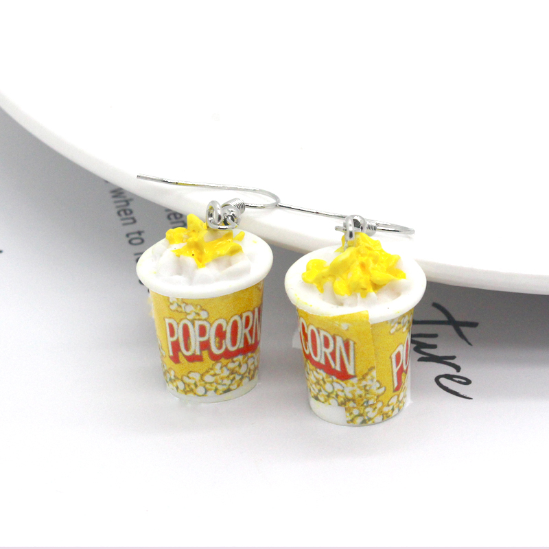 New Fashion Creative Resin Popcorn Earrings for Women