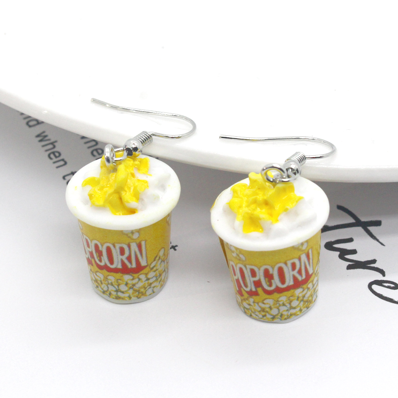 New Fashion Creative Resin Popcorn Earrings for Women