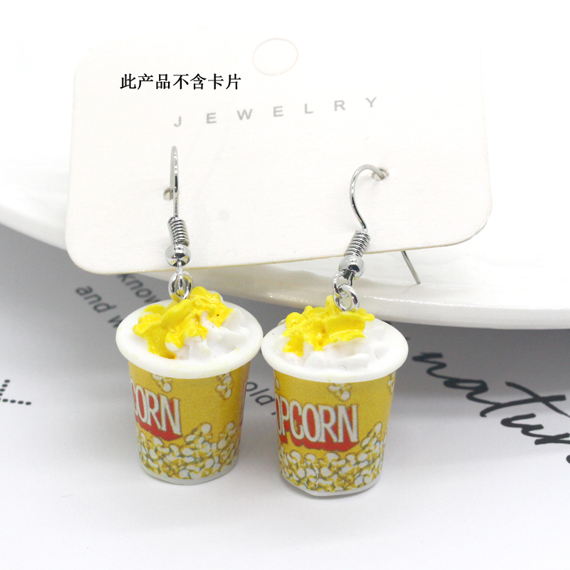 New Fashion Creative Resin Popcorn Earrings for Women