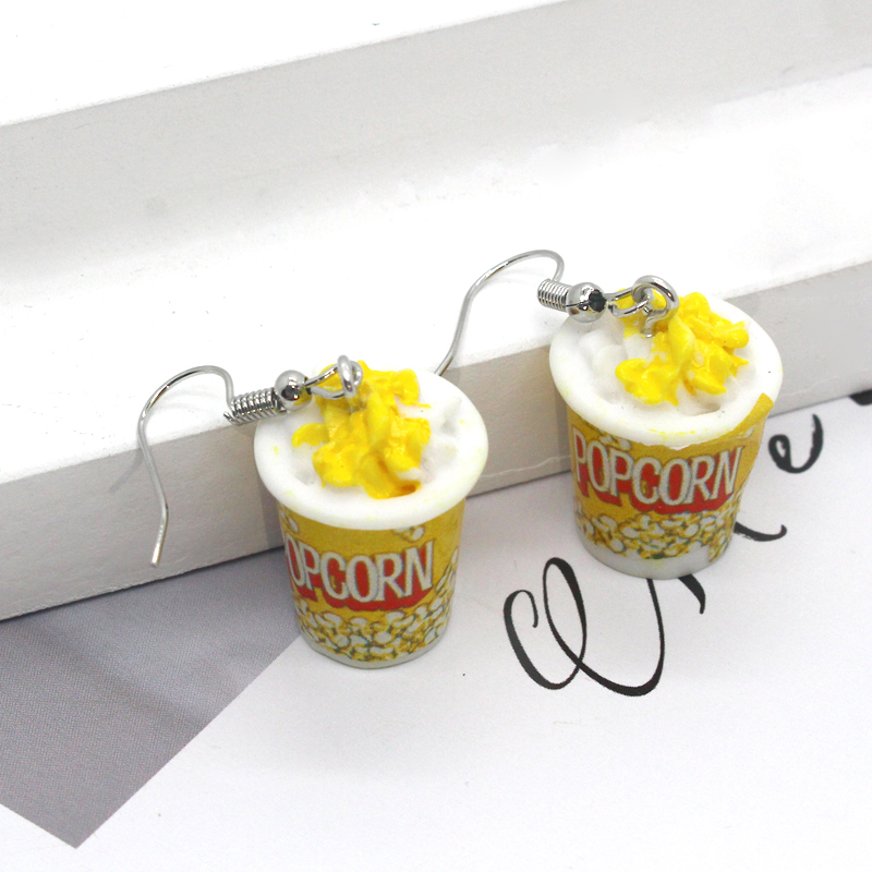 New Fashion Creative Resin Popcorn Earrings for Women