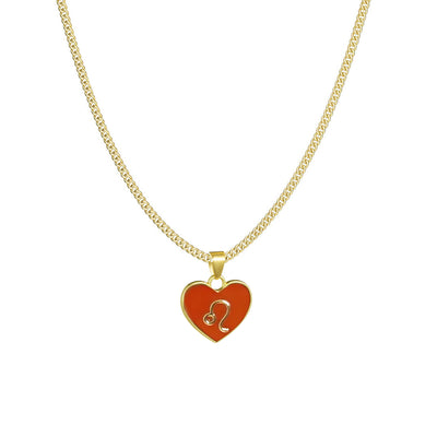 New Fashion Creative Zodiac Heart Pendant Necklace for Women
