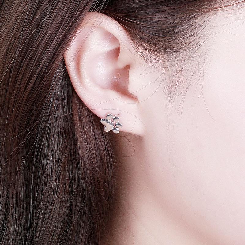Paw Print Animal Earrings - Cute Dog and Cat Paw Studs