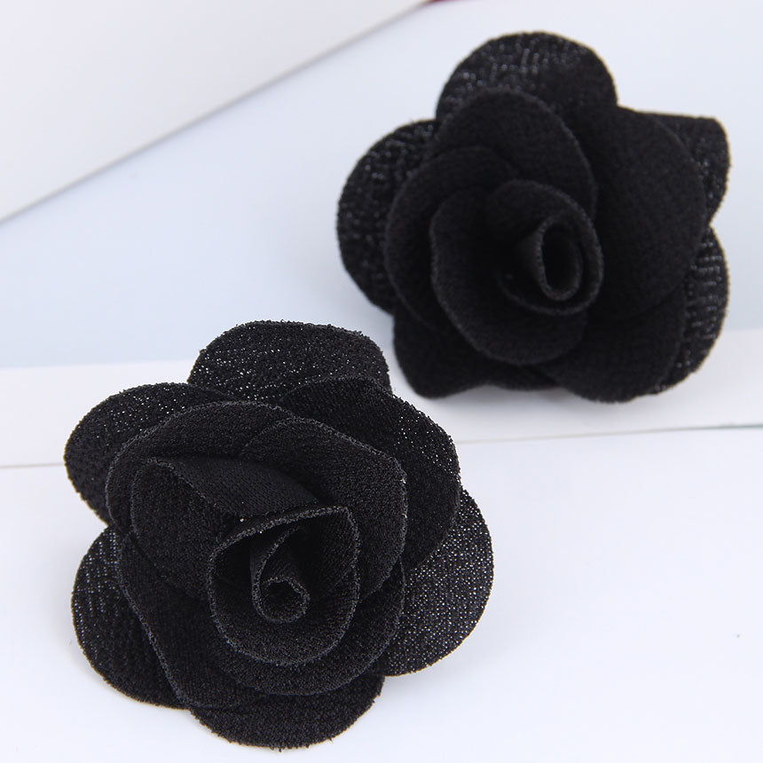 New Fashion Pastoral Rose Pearl Fabric Earrings and DIY Floral Accessories for Women