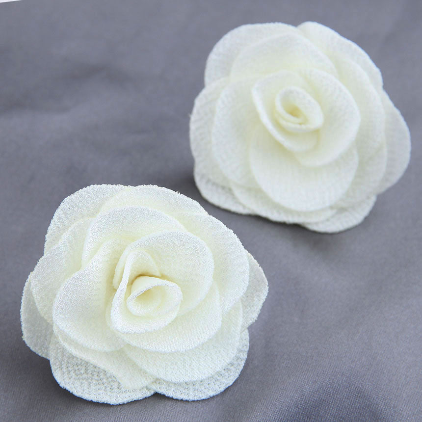 New Fashion Pastoral Rose Pearl Fabric Earrings and DIY Floral Accessories for Women