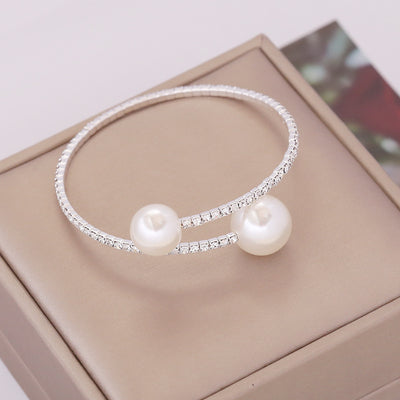 Elegant Pearl Rhinestone Elastic Bracelet