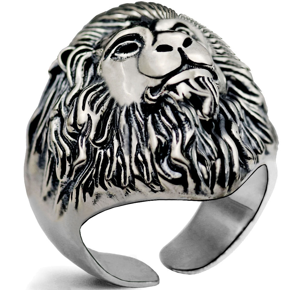 Men's Fashion Punk Lion Head Ring - Animal Shape Jewelry Gift