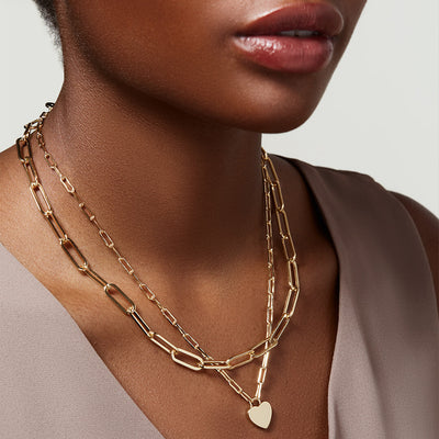 New Fashion Minimalist Heart Pendant Multi-layer Long Necklace