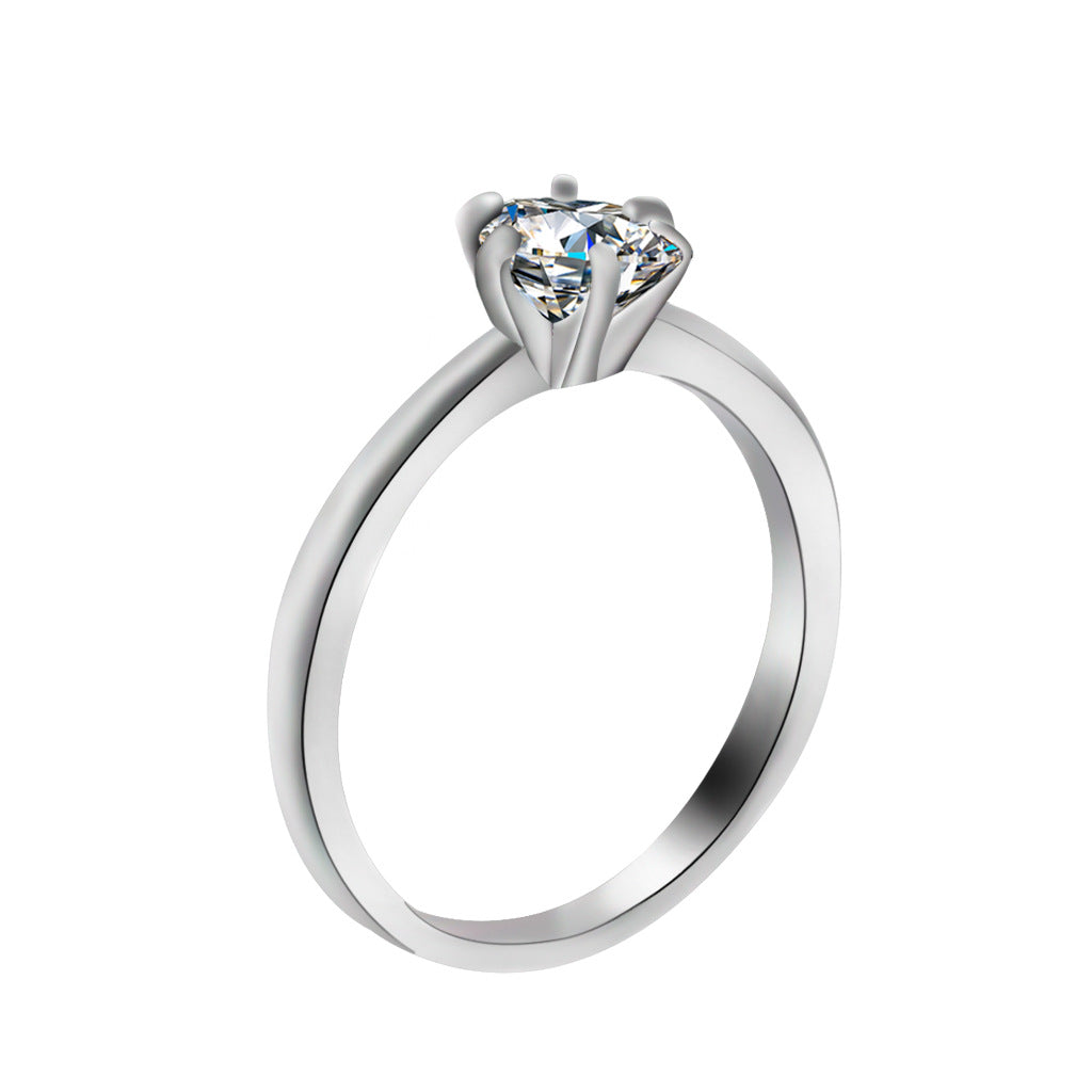 New Fashion Elegant Silver Plated Zircon Ring