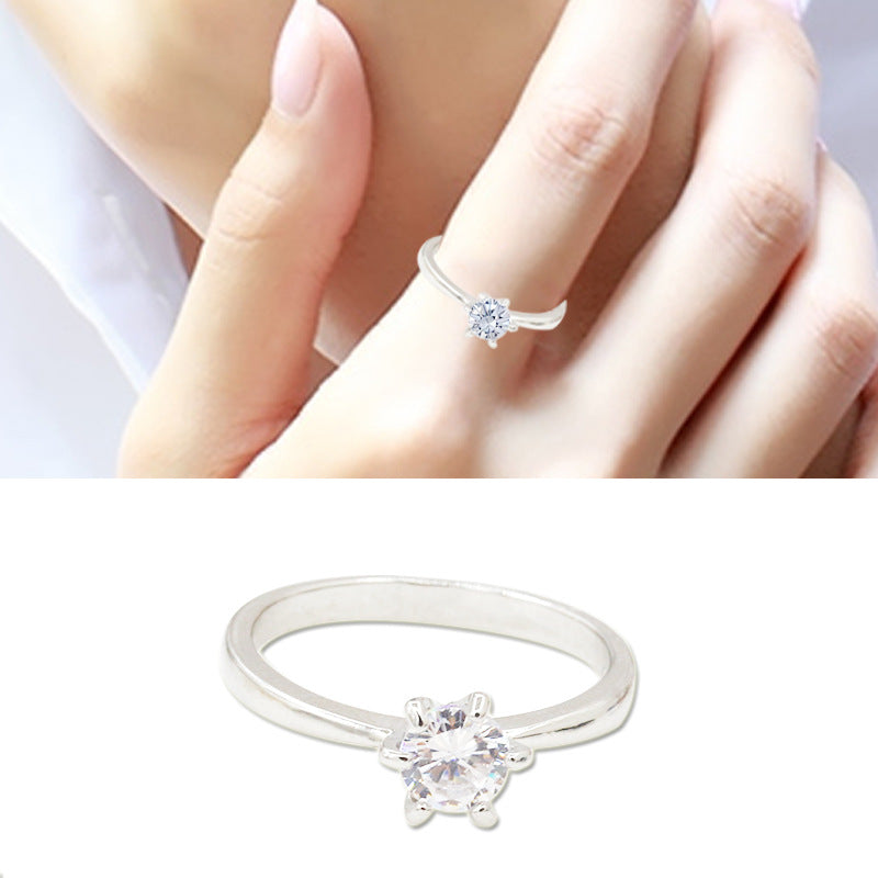 New Fashion Elegant Silver Plated Zircon Ring