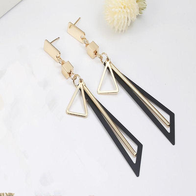 Geometric Triangle Alloy Drop Earrings for Women