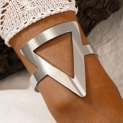 Silver Geometric Triangle Punk Bracelet