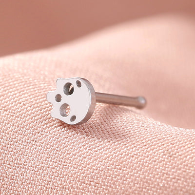 Stainless Steel Skull Nose Ring U-Shape Clip Piercing Jewelry