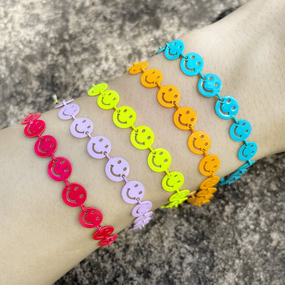 Multicolor Hollow Smiley Face Bohemian Couple Bracelet 2023 Design