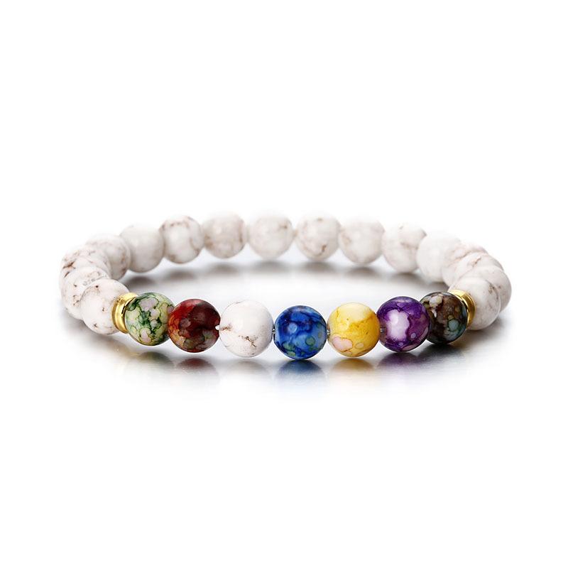 Natural Volcanic Stone Crown Beaded Yoga Bracelet