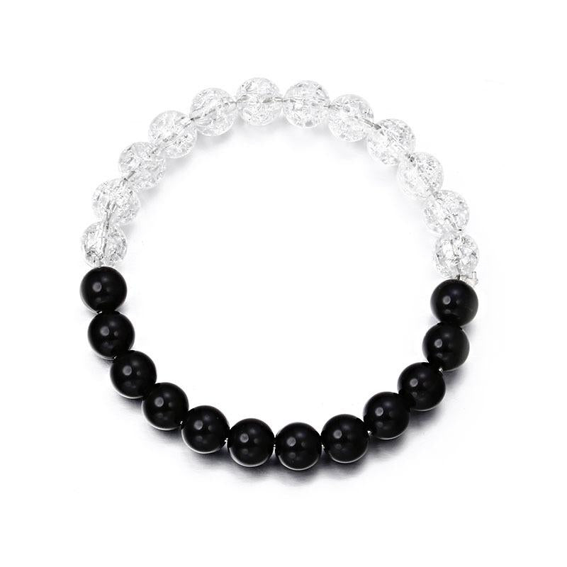 Natural Volcanic Stone Crown Beaded Yoga Bracelet