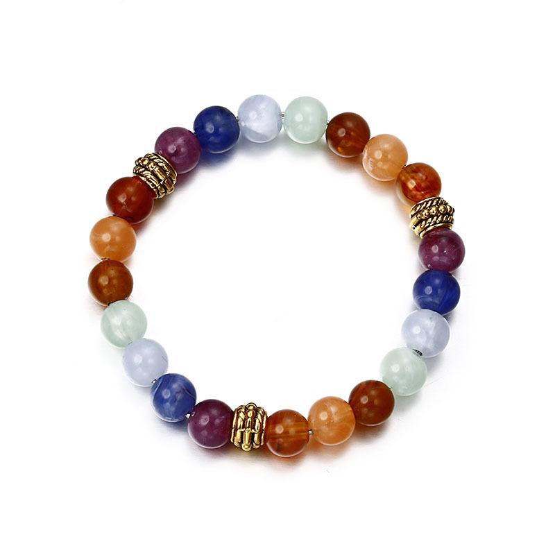 Natural Volcanic Stone Crown Beaded Yoga Bracelet